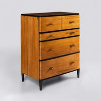 Satinwood & Ebonized Chest of Drawers, c. 1930