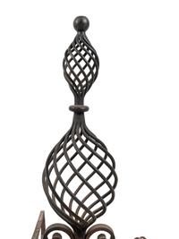 A Pair of Continental Iron Baluster-Twist Andirons