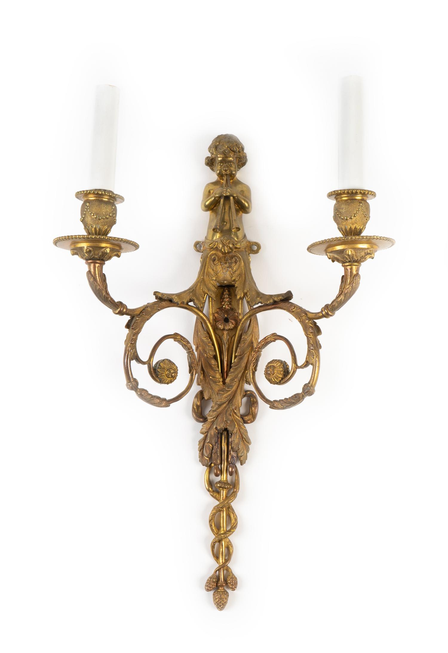 A Set of Four Louis XVI Style Gilt-Bronze Sconces — 19TH CENTURY