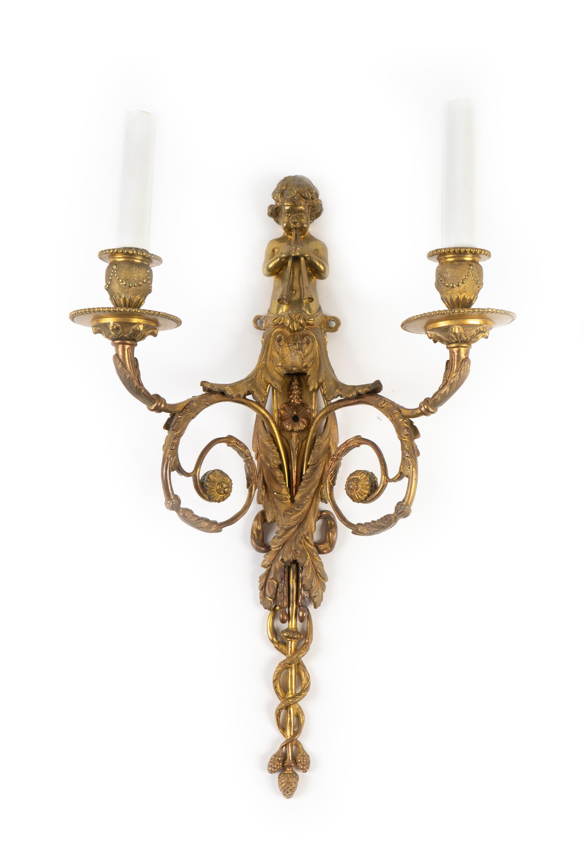 A Set of Four Louis XVI Style Gilt-Bronze Sconces — 19TH CENTURY