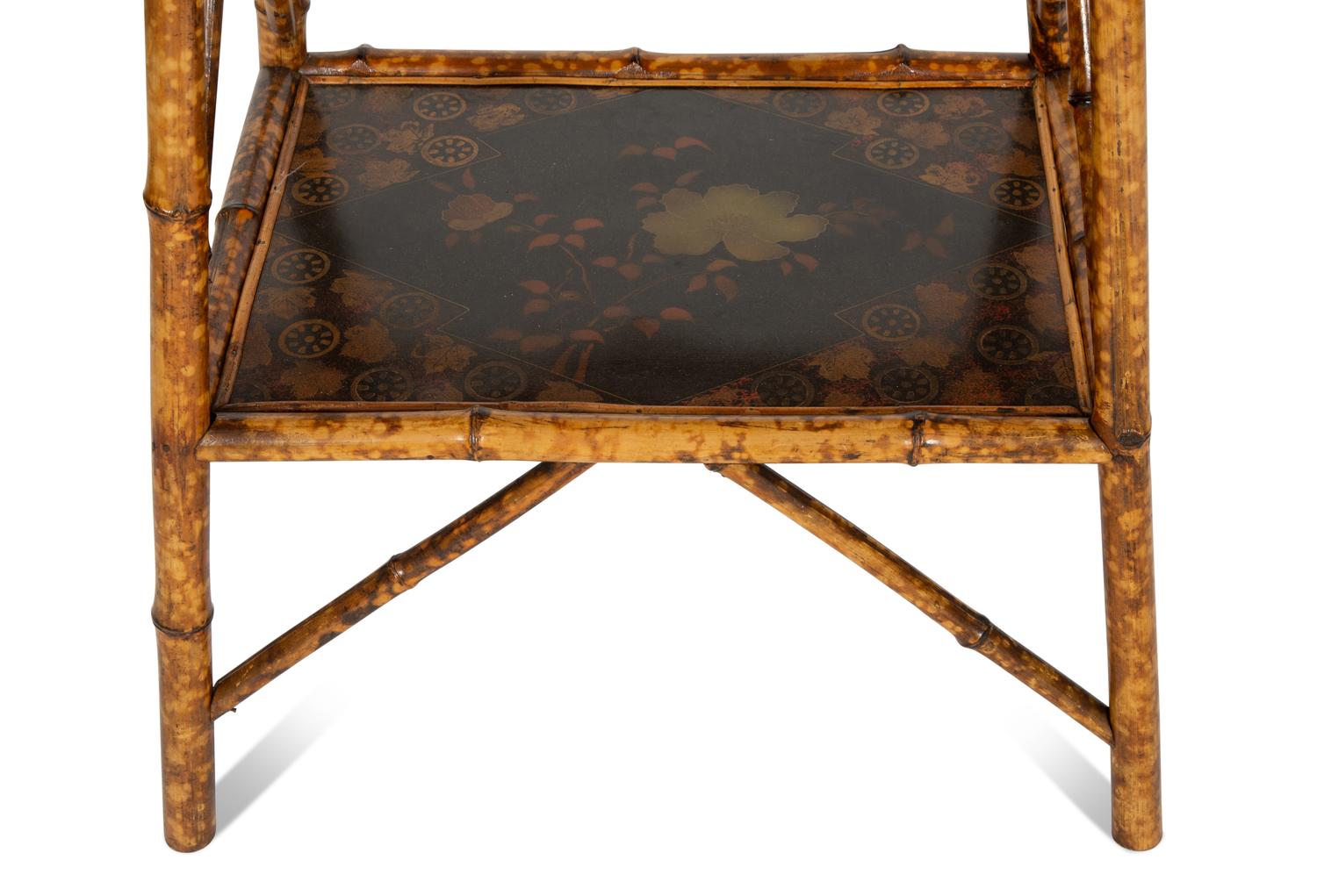 An Edwardian Chinoiserie Decorated Bamboo Side Table