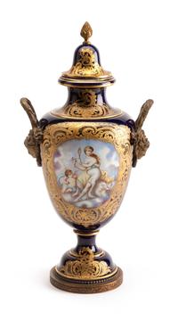 A Sevres Style Gilt Bronze Mounted Porcelain Vase Height 17 3/4 inches. — LATE 19TH/EARLY 20TH CENTURY
