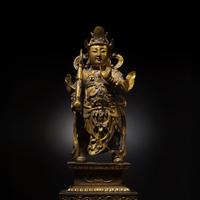 A Chinese Gilt Bronze Figure of Weituo Pusa , Ming Dynasty 明 鎏金銅韋陀