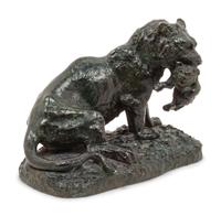 Lion with a Cub in Mouth , late 19th Century