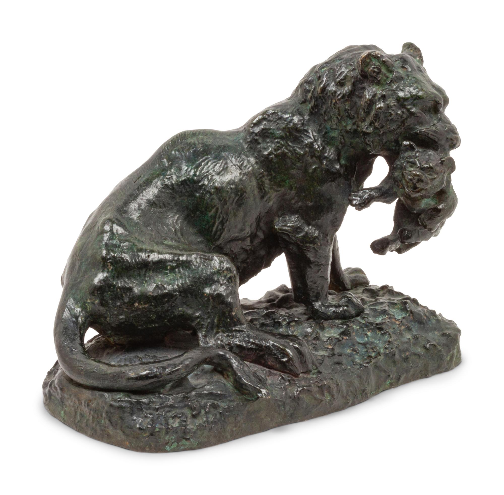 Lion with a Cub in Mouth , late 19th Century