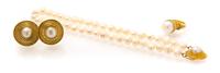 A High Karat Yellow Gold, Freshwater Pearls and Mabe Pearls Demi Parure, Luna Felix, 40.50 dwts.