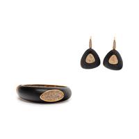 ROBERTO COIN, EBONY WOOD AND COLORED DIAMOND 'CAPRI PLUS' SET