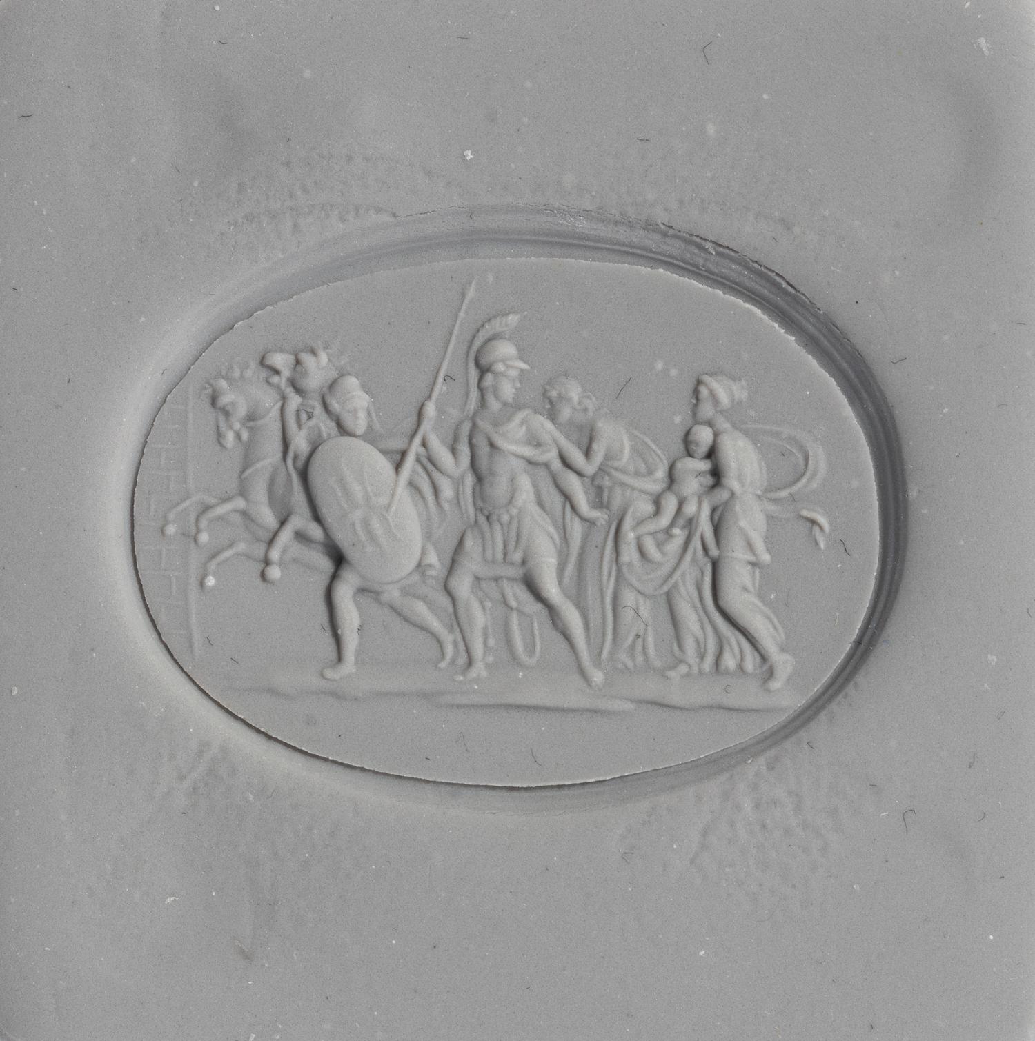 A Neoclassical Agate Brooch with a Homeric Scene of Hector, the Prince of Troy