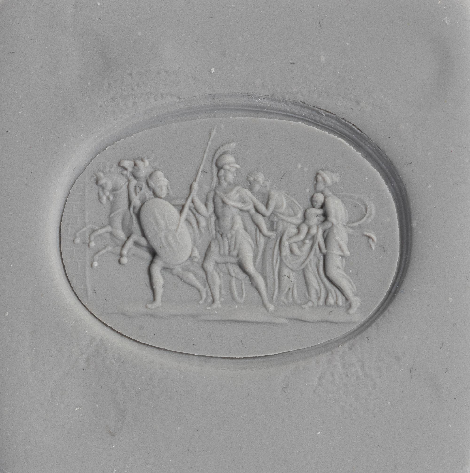 A Neoclassical Agate Brooch with a Homeric Scene of Hector, the Prince of Troy