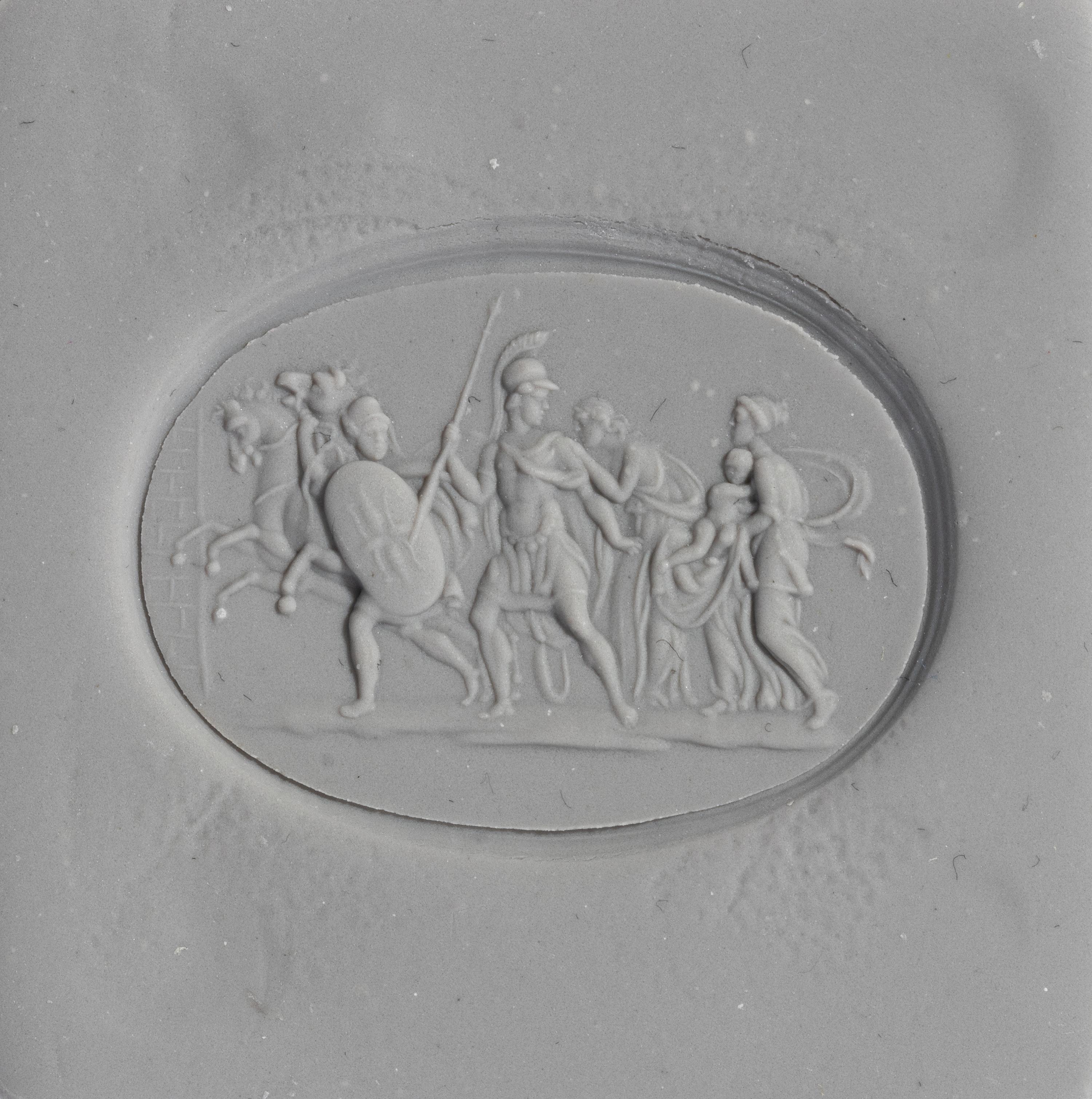 A Neoclassical Agate Brooch with a Homeric Scene of Hector, the Prince of Troy
