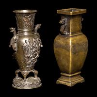 Two Japanese Bronze Vases