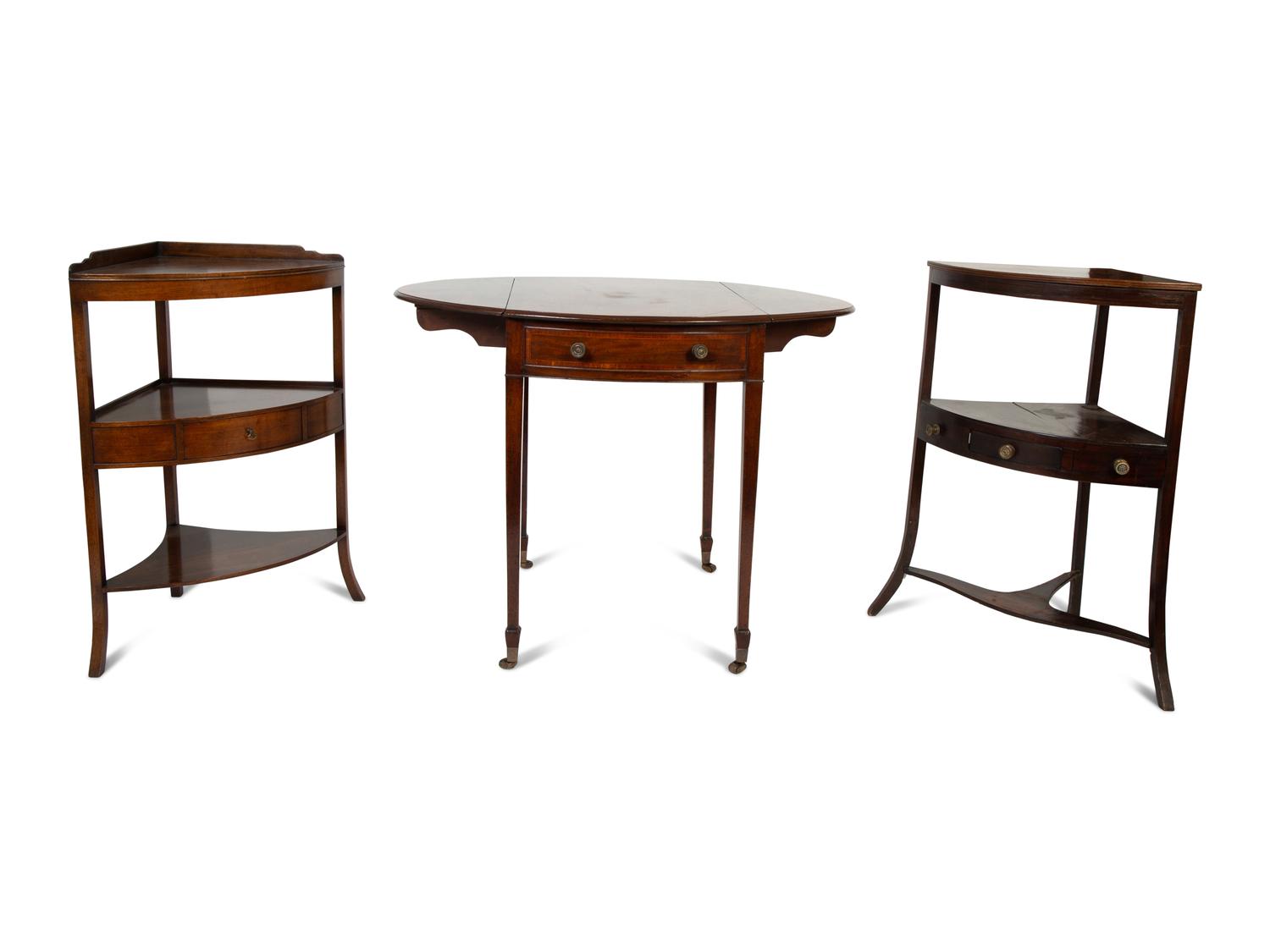 Three English Mahogany Tables — 19TH CENTURY