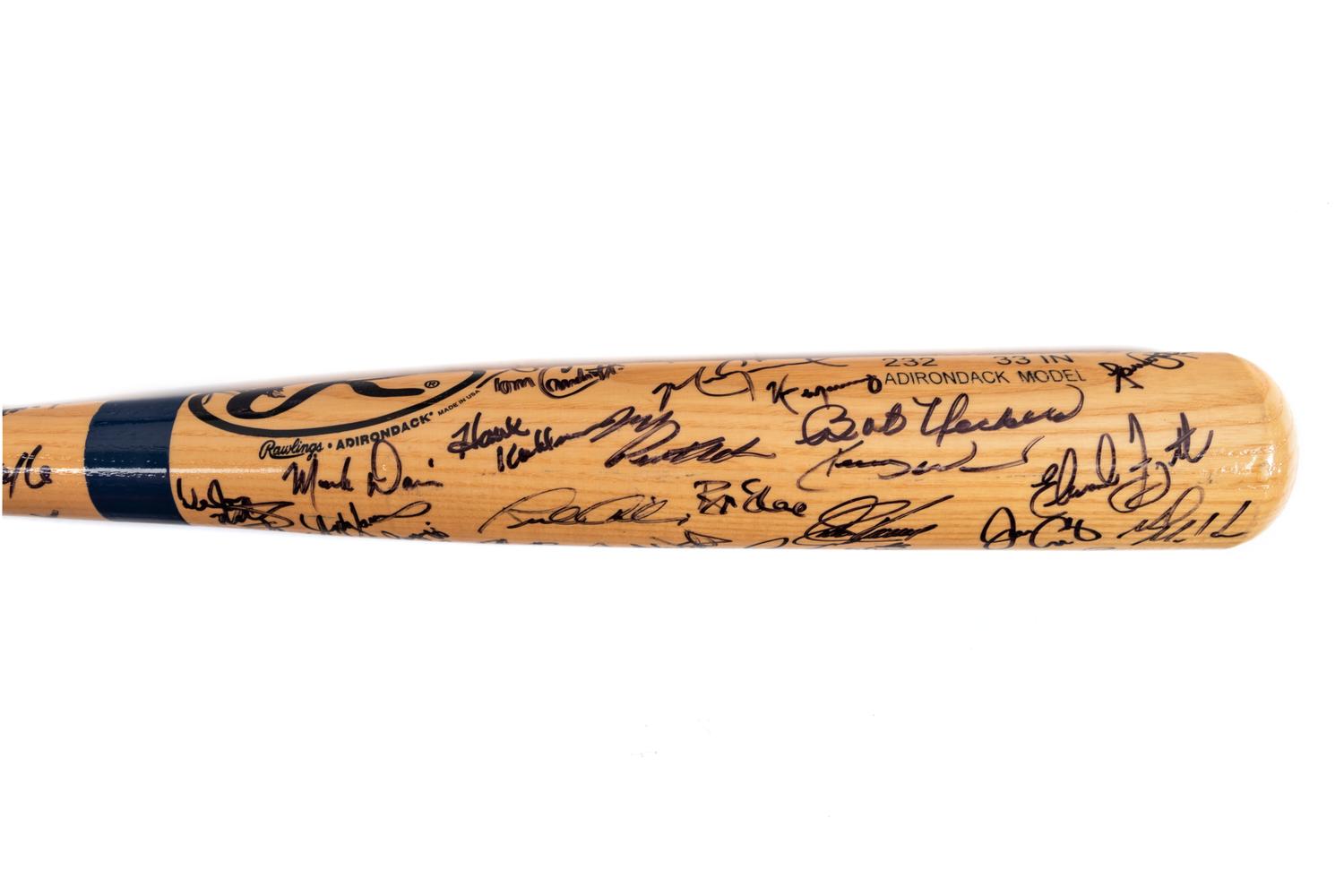 A Group of Baseball Bats Formerly Displayed at Mike Ditka's Restaurant (Including Ken Griffey Jr. and Hank Aaron Signed),