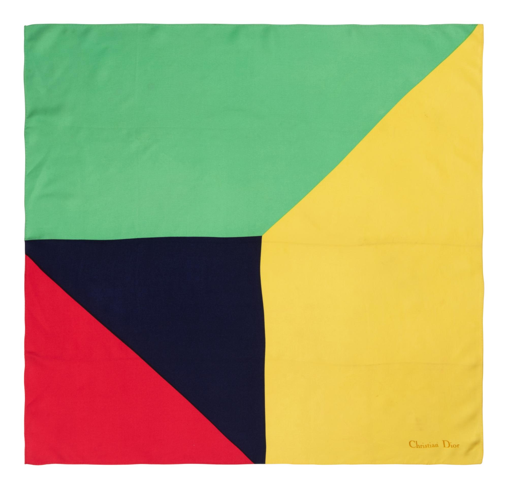 Six Silk Scarves: Three Yves Saint Laurent, One Valentino, and One Chanel, 1980-2000s
