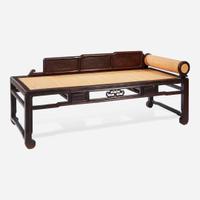 A Chinese carved hardwood day bed 硬木沙发床一张