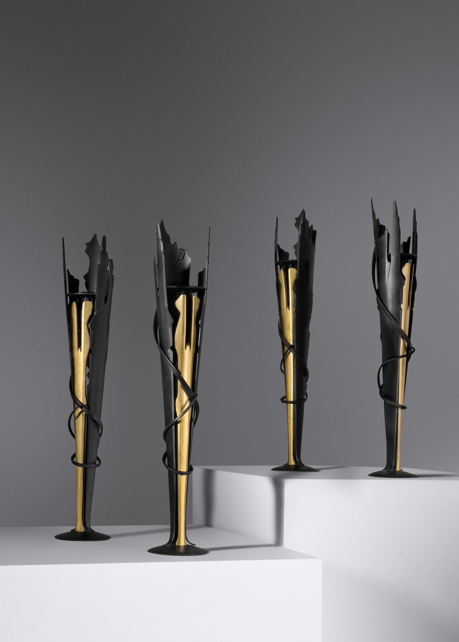 Four Vulcan Candleholders, 1994 Edition of 25