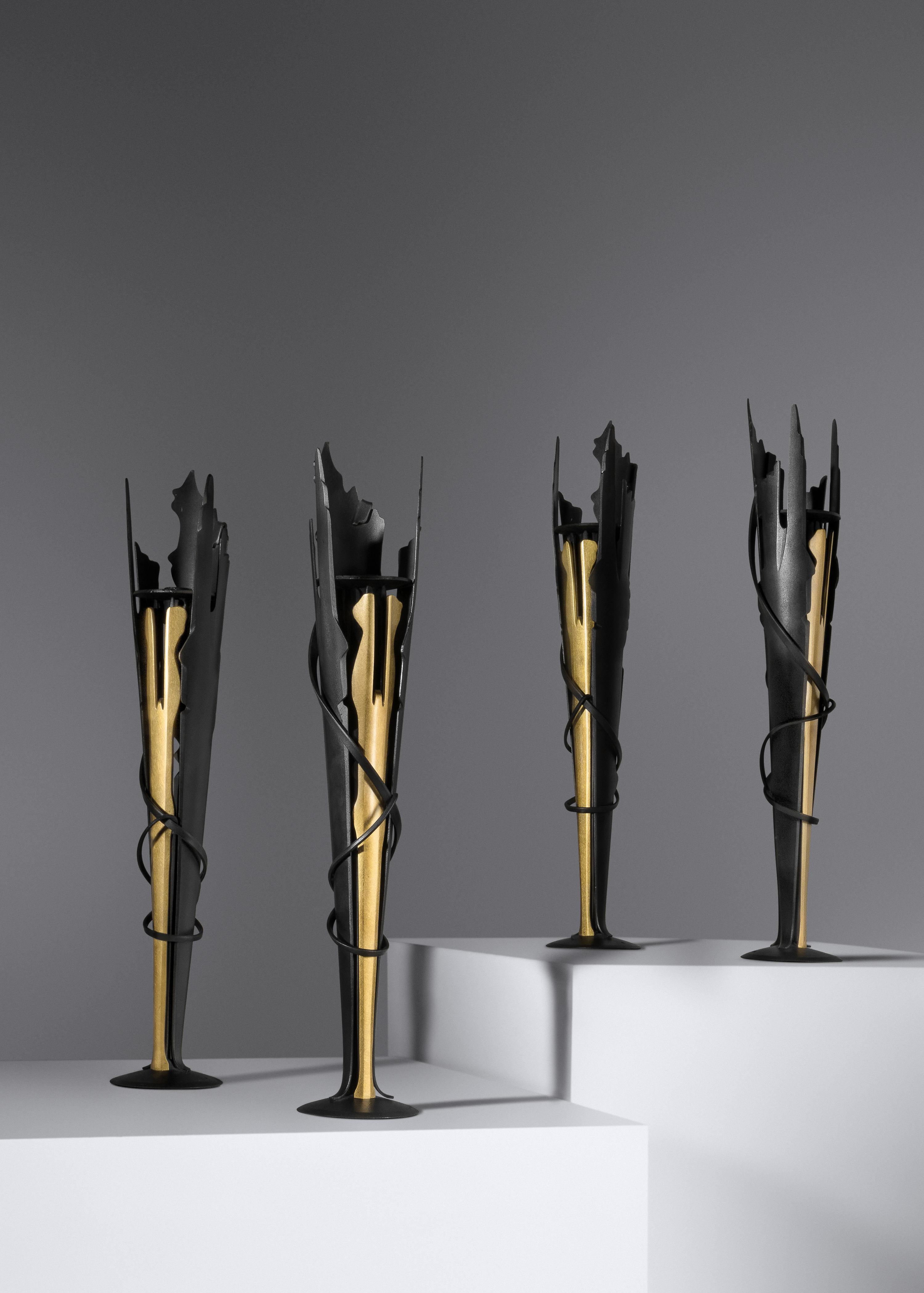 Four Vulcan Candleholders, 1994 Edition of 25