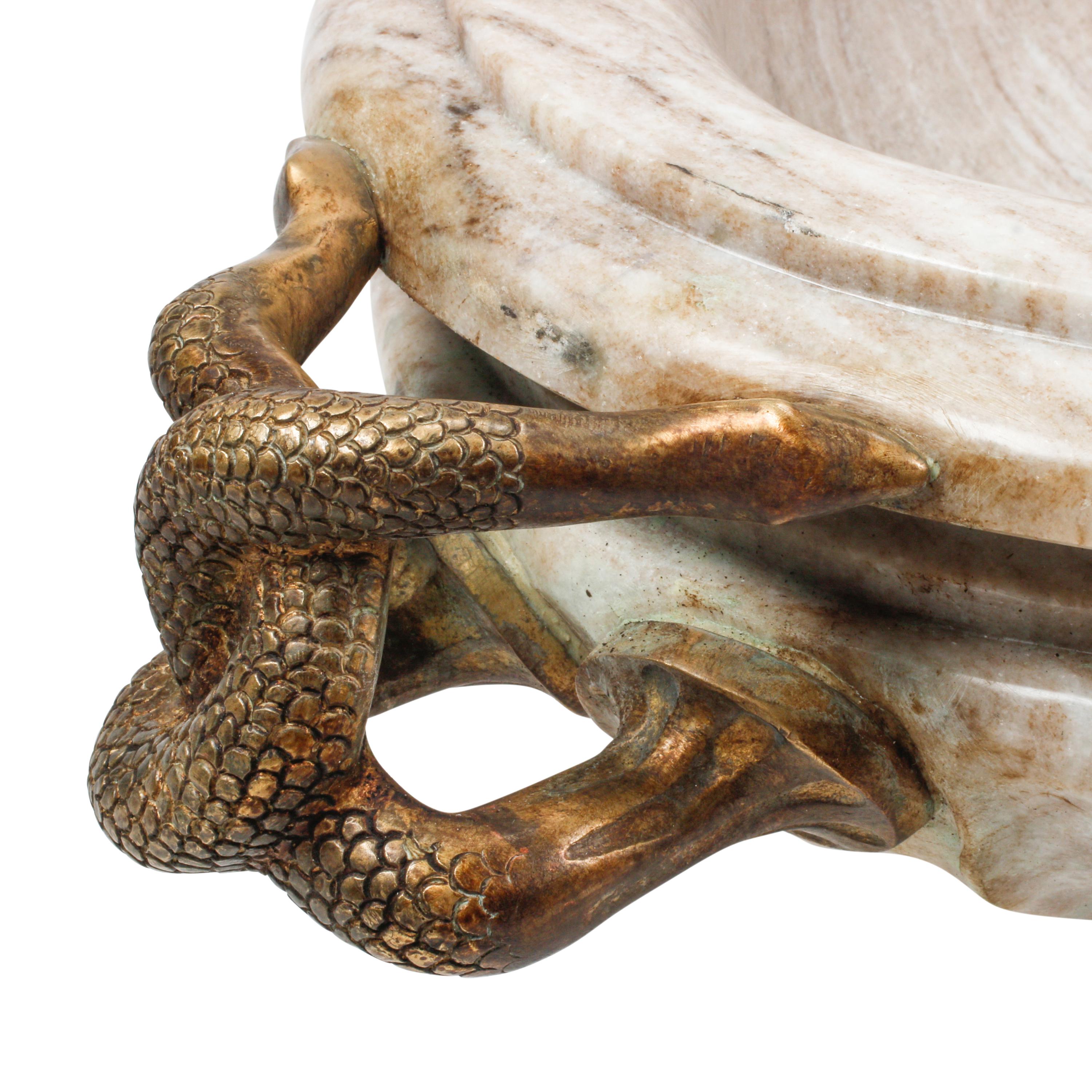 A Pair of Italian Gilt Bronze Mounted Marble Tazze
