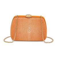 Christian Dior, Orange Shagreen Clutch/Shoulder Bag