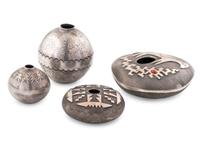 Group of Miniature Silver Seed Jars