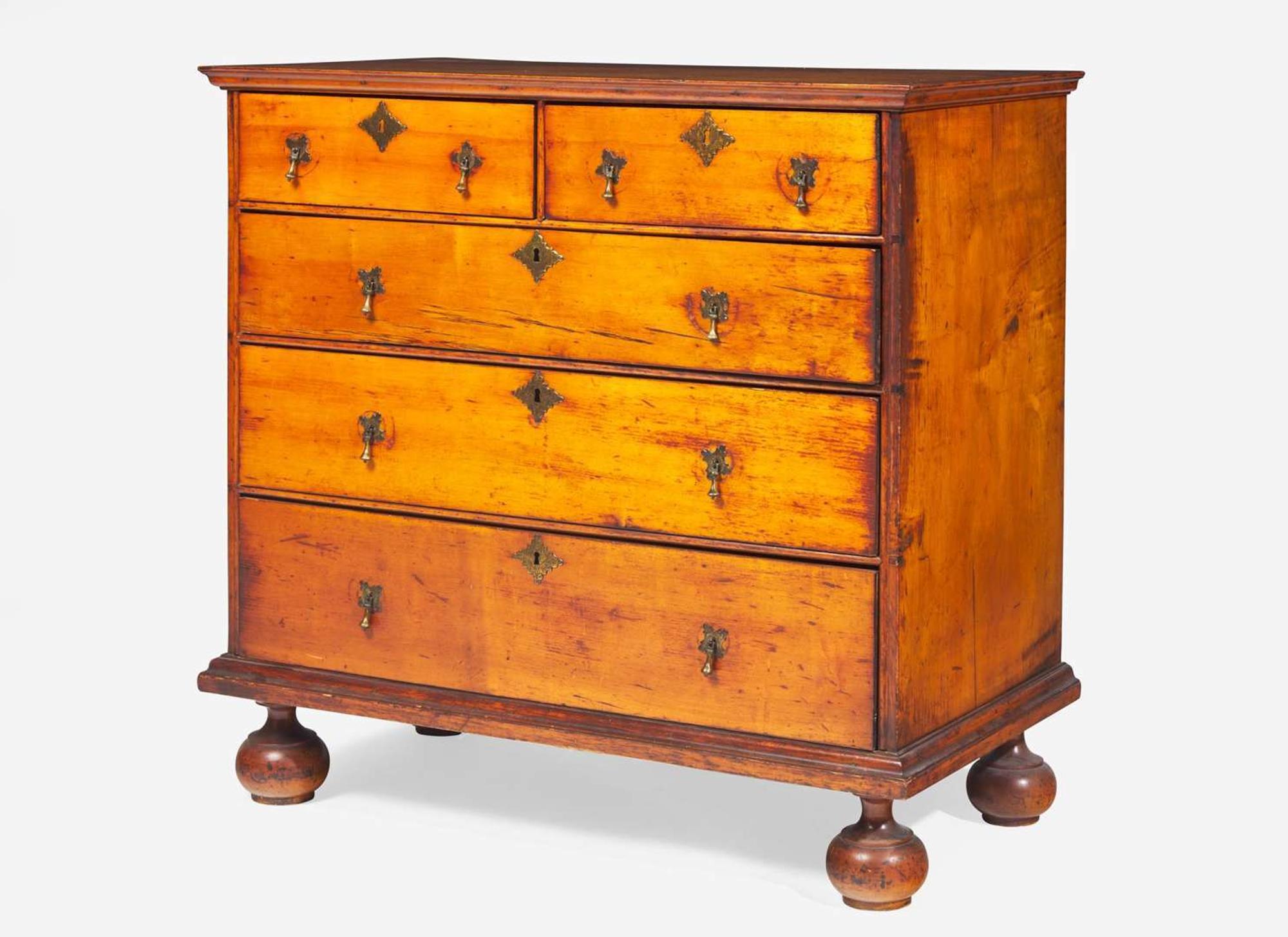 A William & Mary maple chest of drawers, New England, early 18th century