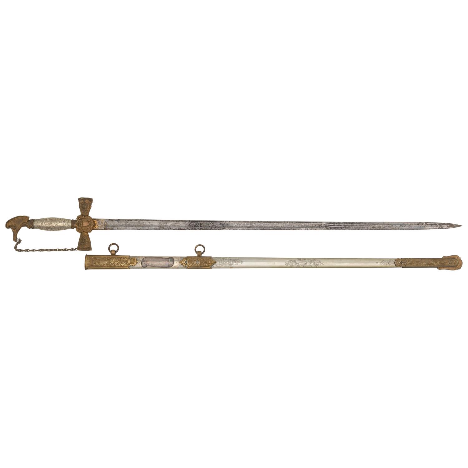 Pre-Civil War Silver Hilted Eagle Pommel Militia Presentation Sword of John Starkweather - Milwaukee Light Guard and later Civil War General