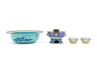 A Group of Four Chinese Painted Enamel Articles