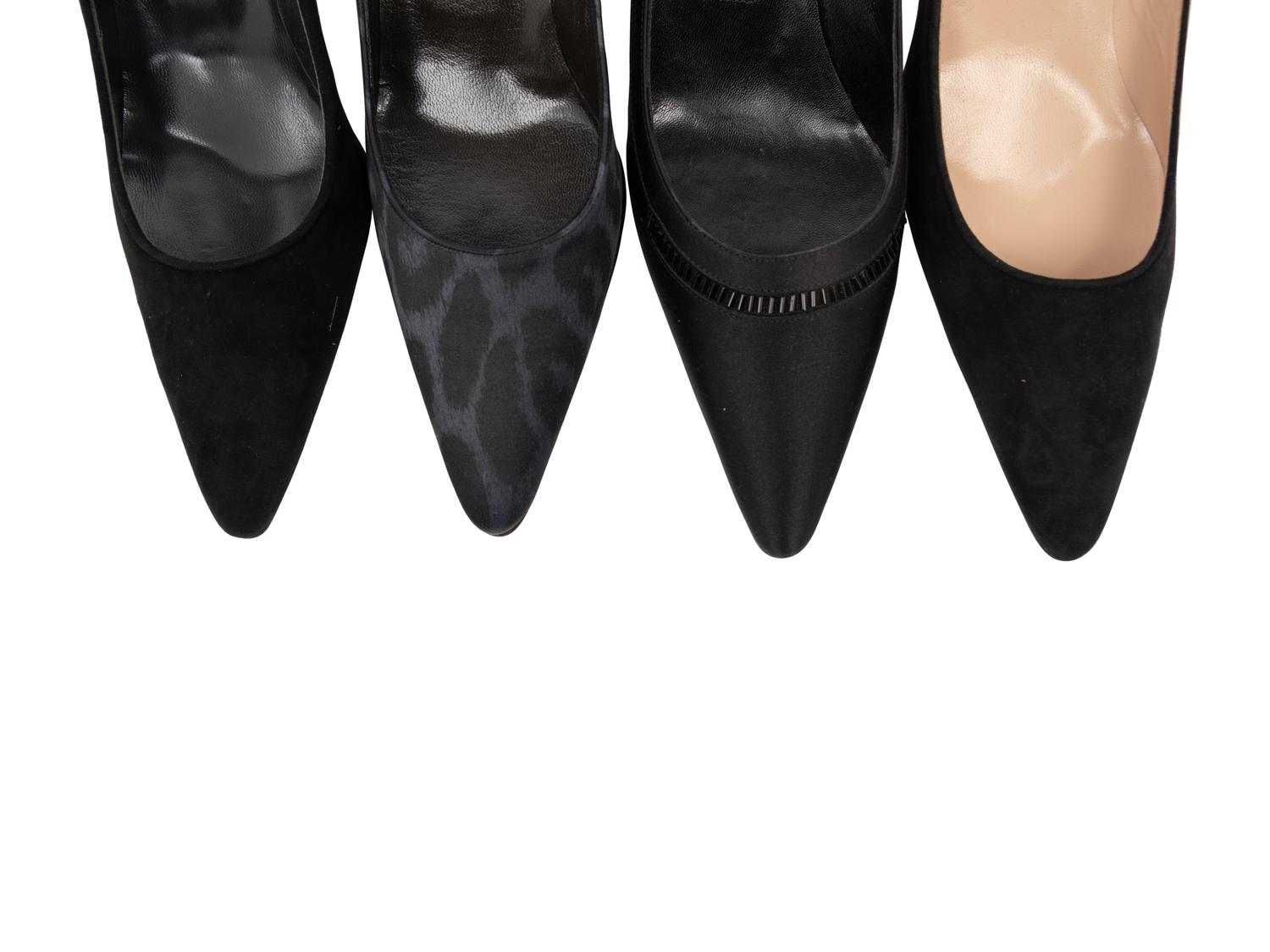 Four Pairs of Unworn Black Monolo Blahnik Shoes