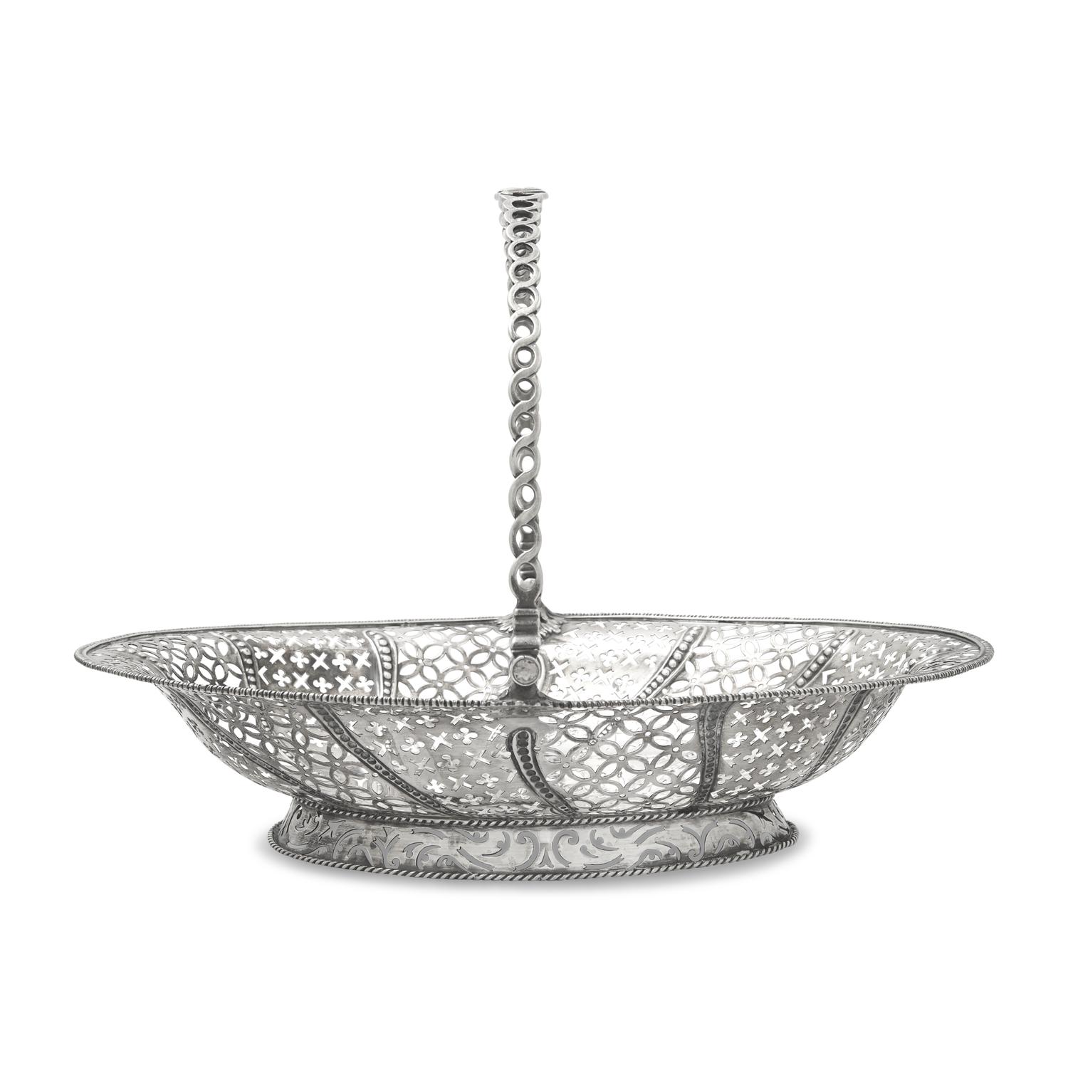 A George III Pierced and Engraved Silver Cake Basket