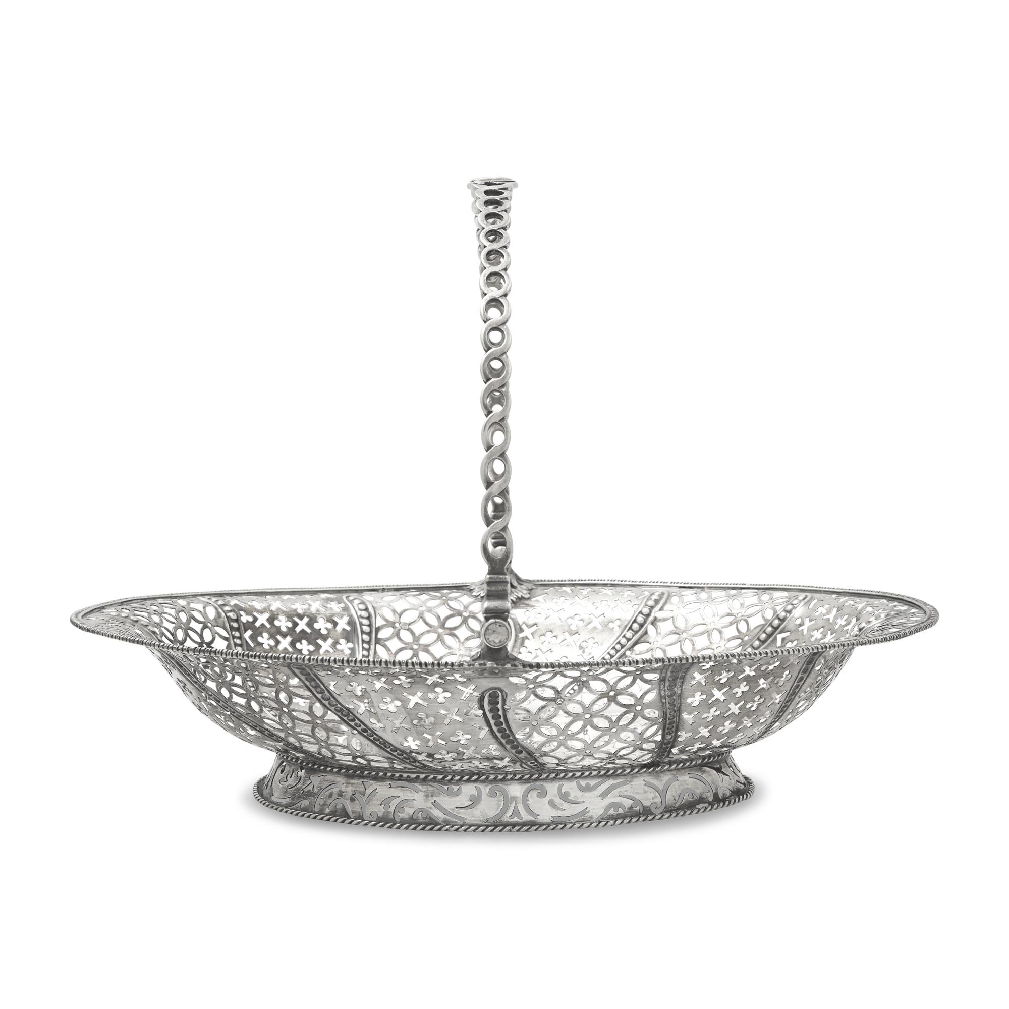A George III Pierced and Engraved Silver Cake Basket