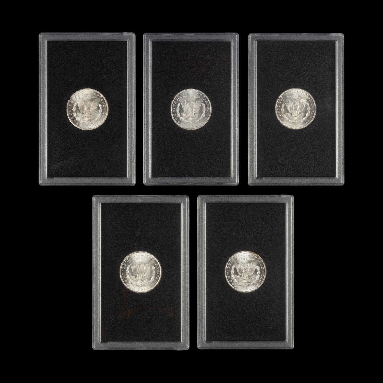 A Group of Five 1884-CC GSA: Morgan $1 Coins