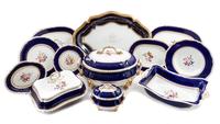 A Crown Derby Porcelain Partial Dinner Service Diameter of dinner plate 10 inches. — 19TH CENTURY