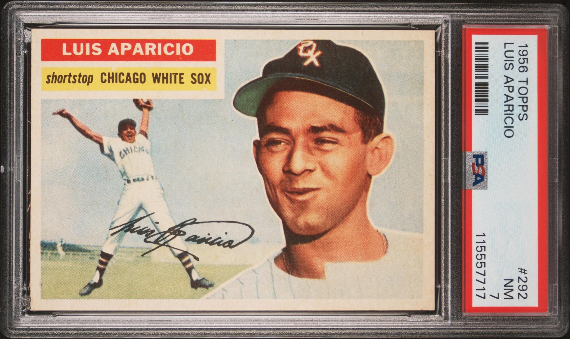 A 1956 Topps Luis Aparicio Rookie Baseball Card No. 292 (PSA 7 NM) from The Collection of David Eisenhower