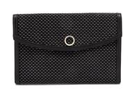 An Hermes Black and Silver Lame Woven Clutch, 9 1/2 x 6 x 1 inches.