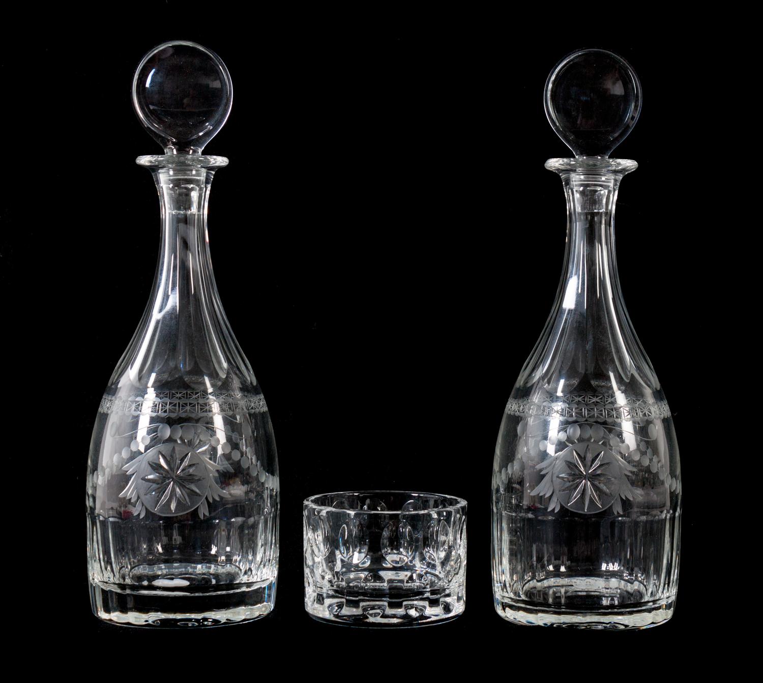 Three William Yeoward Glass Articles Height of first 12 1/4 inches. — 20TH CENTURY