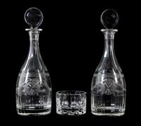 Three William Yeoward Glass Articles Height of first 12 1/4 inches. — 20TH CENTURY