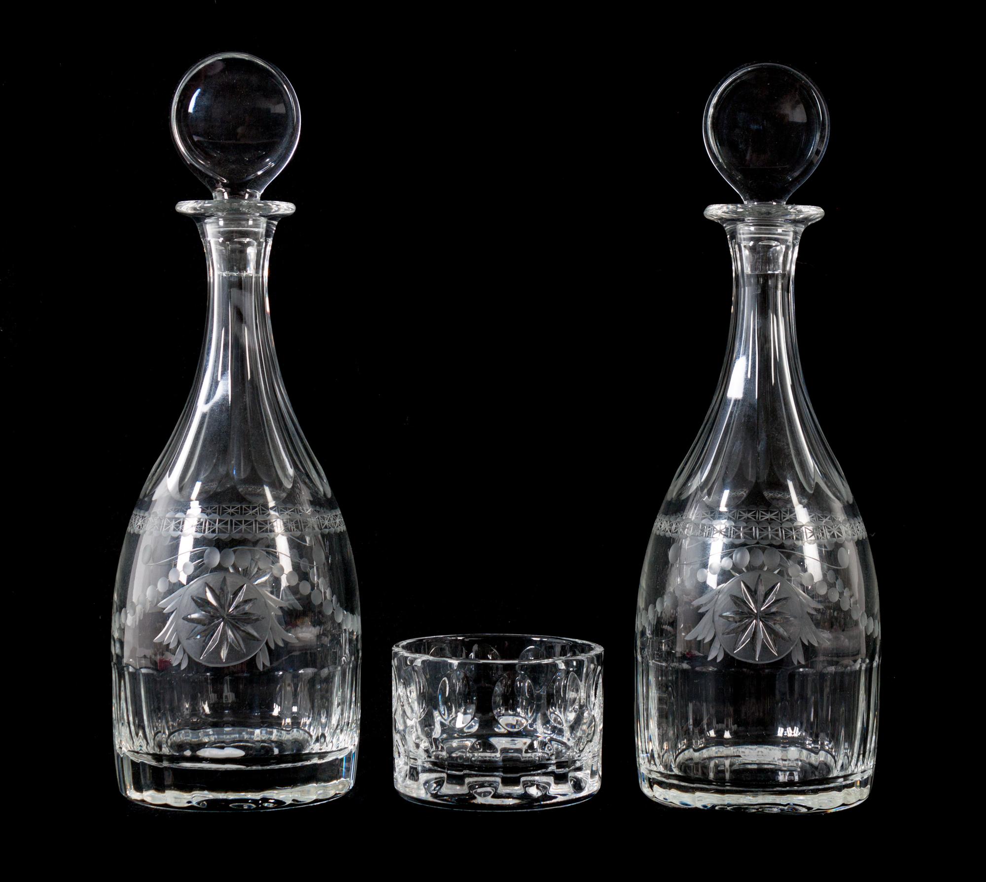 Three William Yeoward Glass Articles Height of first 12 1/4 inches. — 20TH CENTURY
