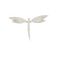 Diamond and White Gold 'En Tremblant' Dragonfly Brooch