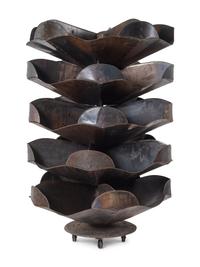 A Five Tier Sheet Metal Rotating Rack
