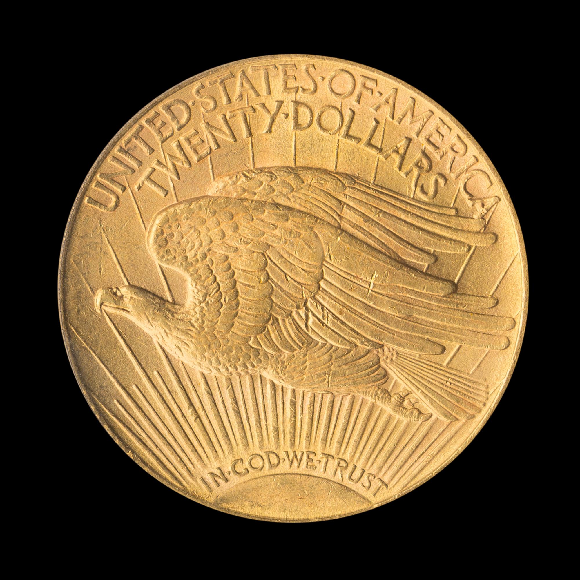 A United States 1911-S St. Gaudens $20 Gold Coin