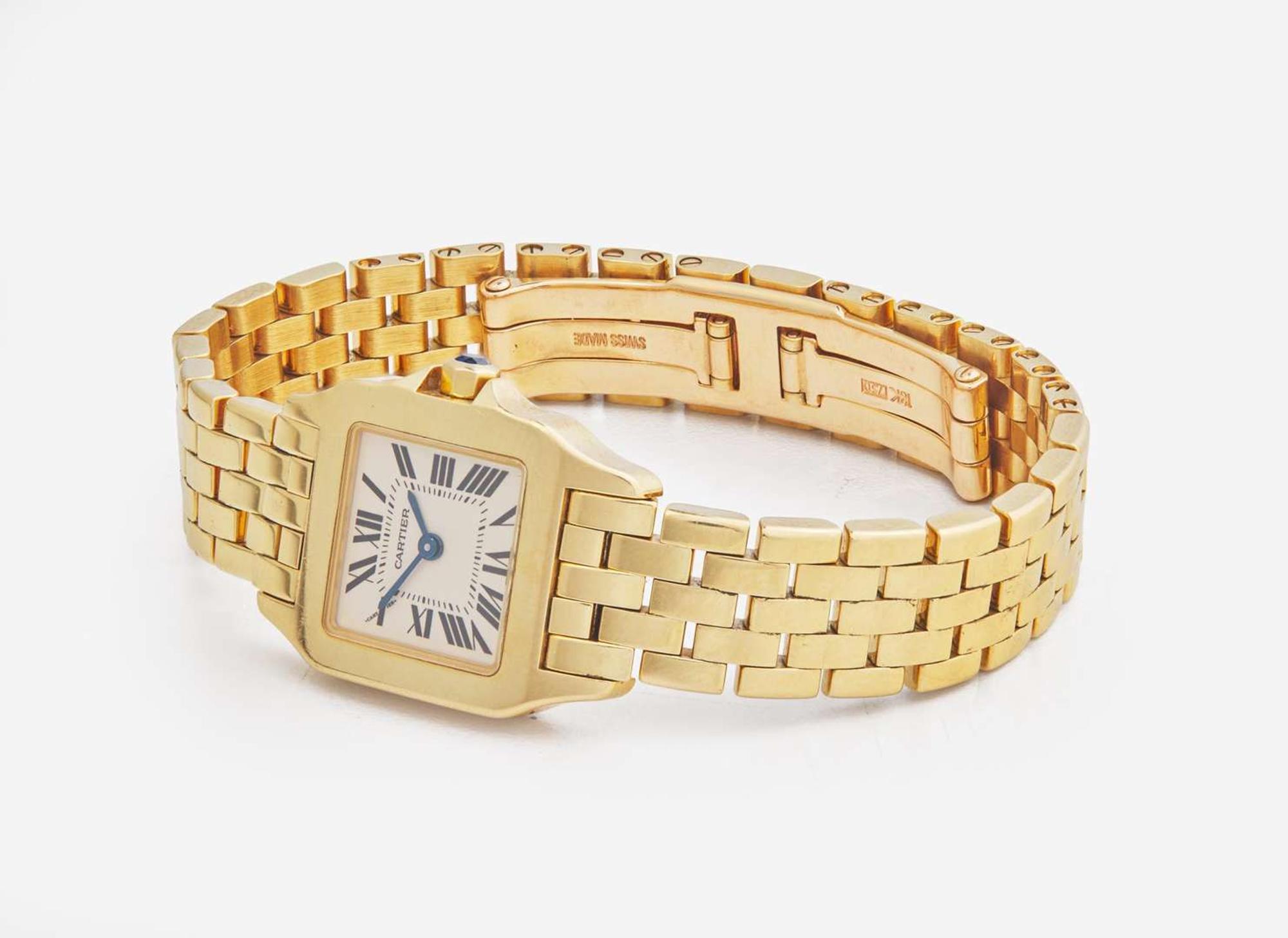A Ladies 18K Yellow Gold Cartier Santos