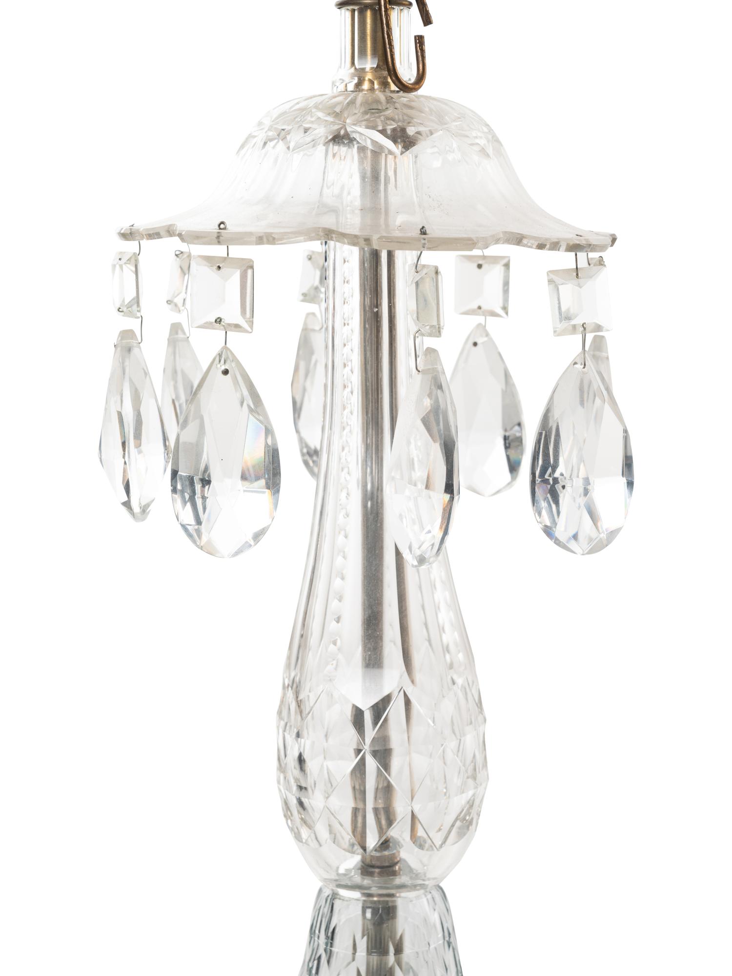 An English Cut Glass Six-Light Chandelier