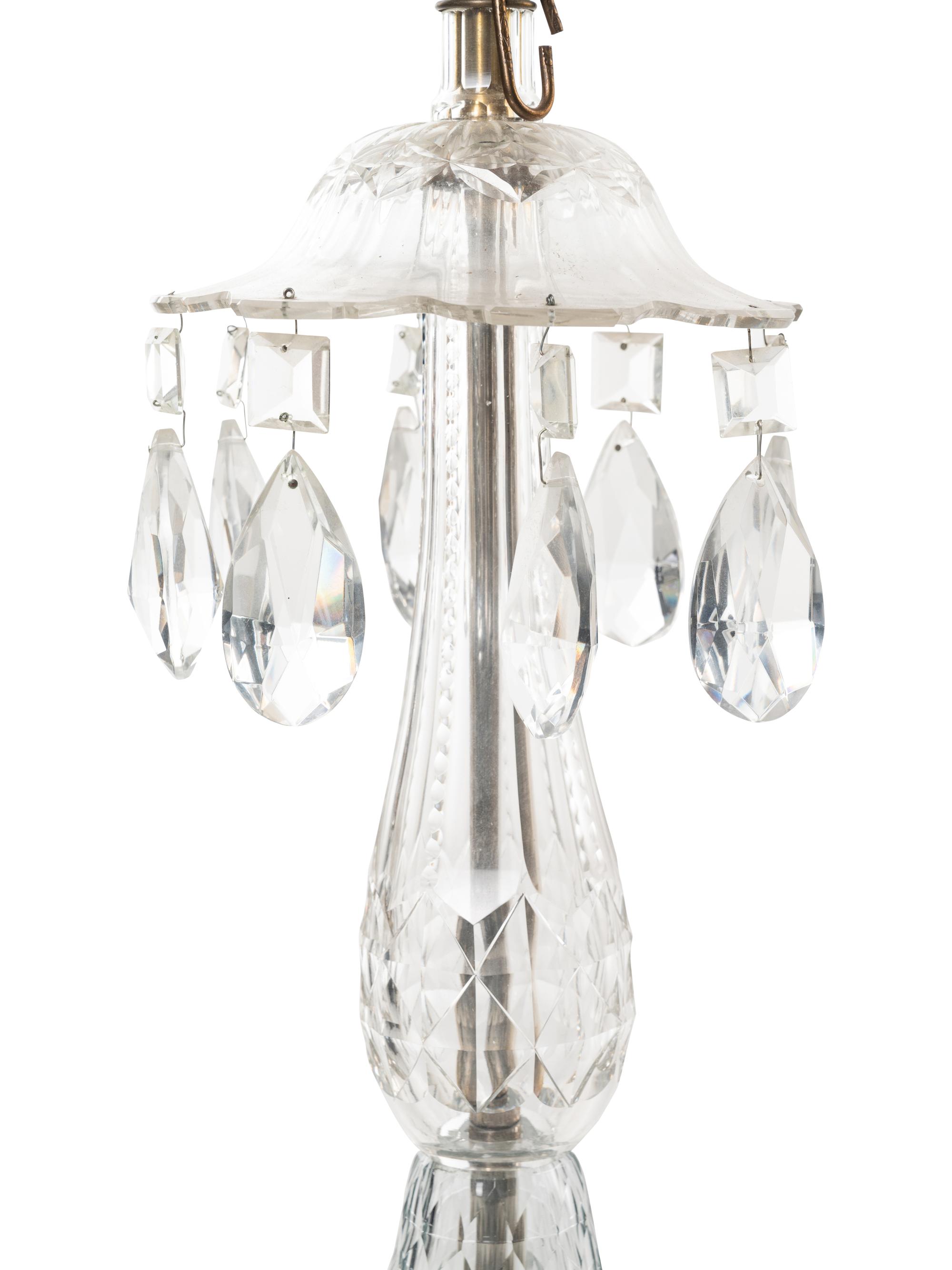 An English Cut Glass Six-Light Chandelier