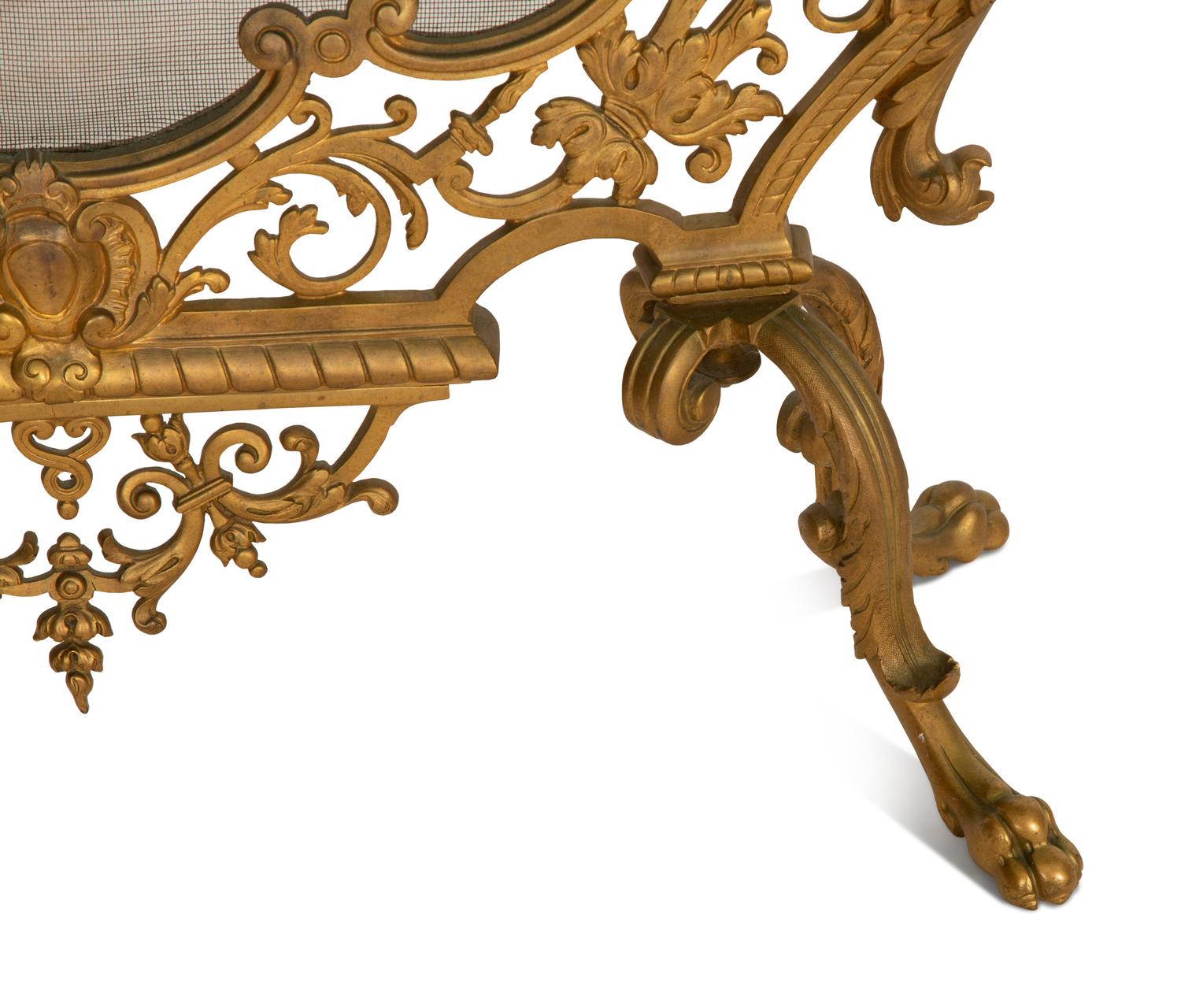 A Rococo Style Gilt Bronze Fire Screen — Late 19th/Early 20th Century