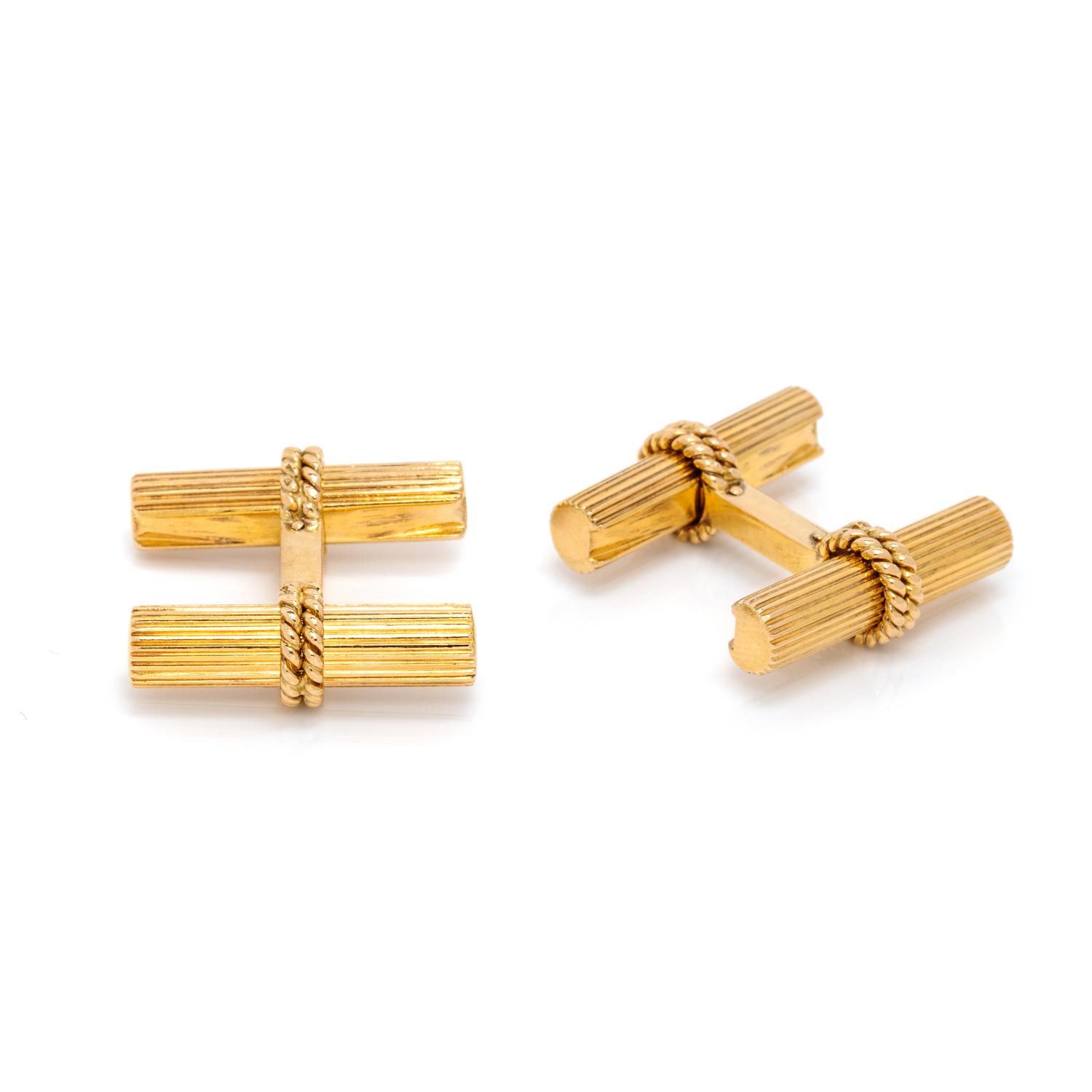 BOUCHERON, YELLOW GOLD CUFFLINKS
