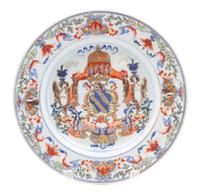A Chinese Portuguese Market Armorial Porcelain Plate FIRST QUARTER 18TH CENTURY Diameter 10 1/2 inches. — FIRST QUARTER 18TH CENTURY