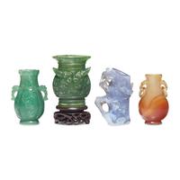 A Group of Four Miniature Hardstone Vases