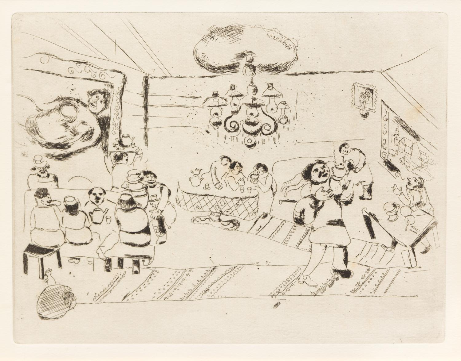 Marc Chagall, (French/Russian, 1887-1985), a group of 3 etchings from Les Ames Mortes, 1948