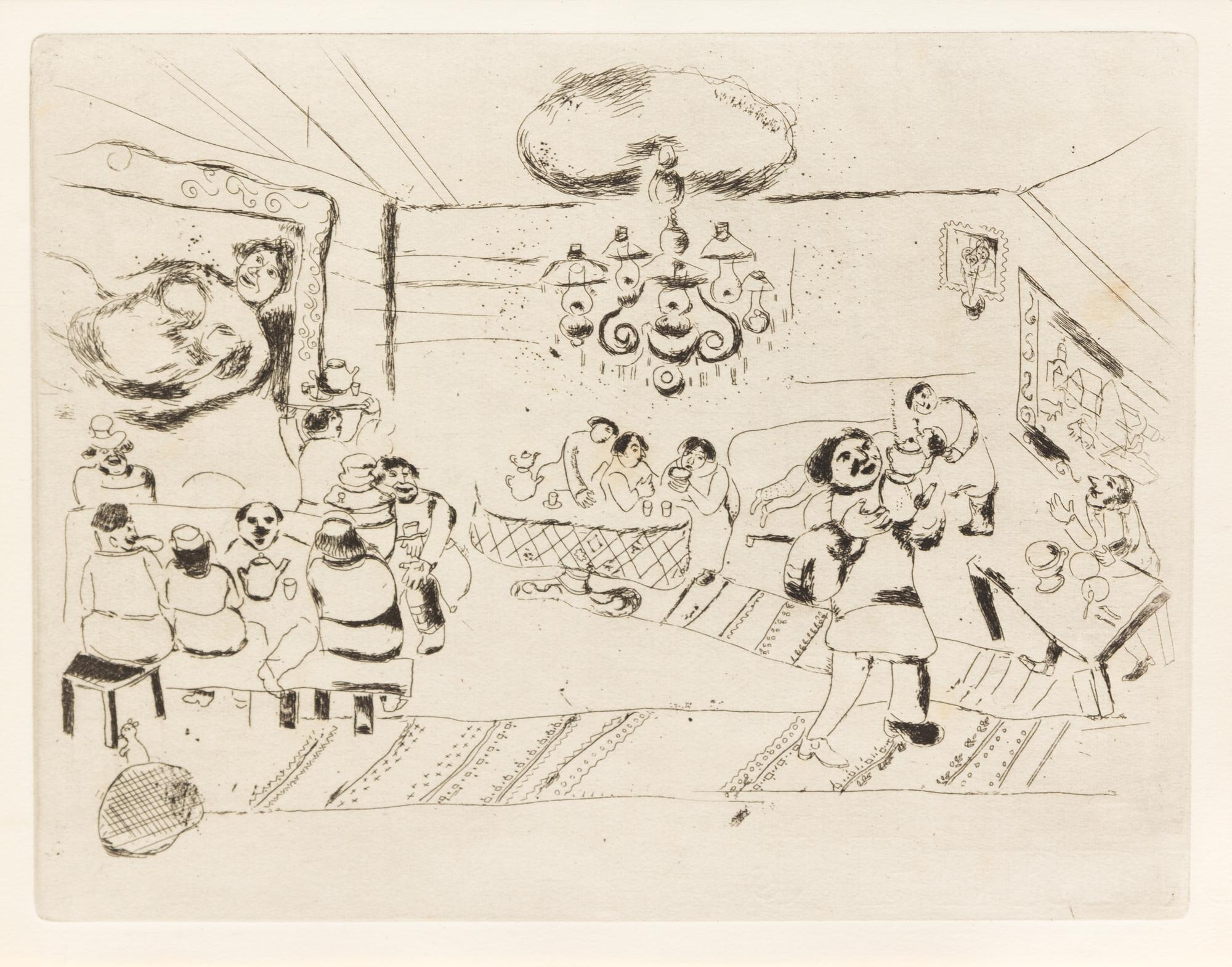 Marc Chagall, (French/Russian, 1887-1985), a group of 3 etchings from Les Ames Mortes, 1948