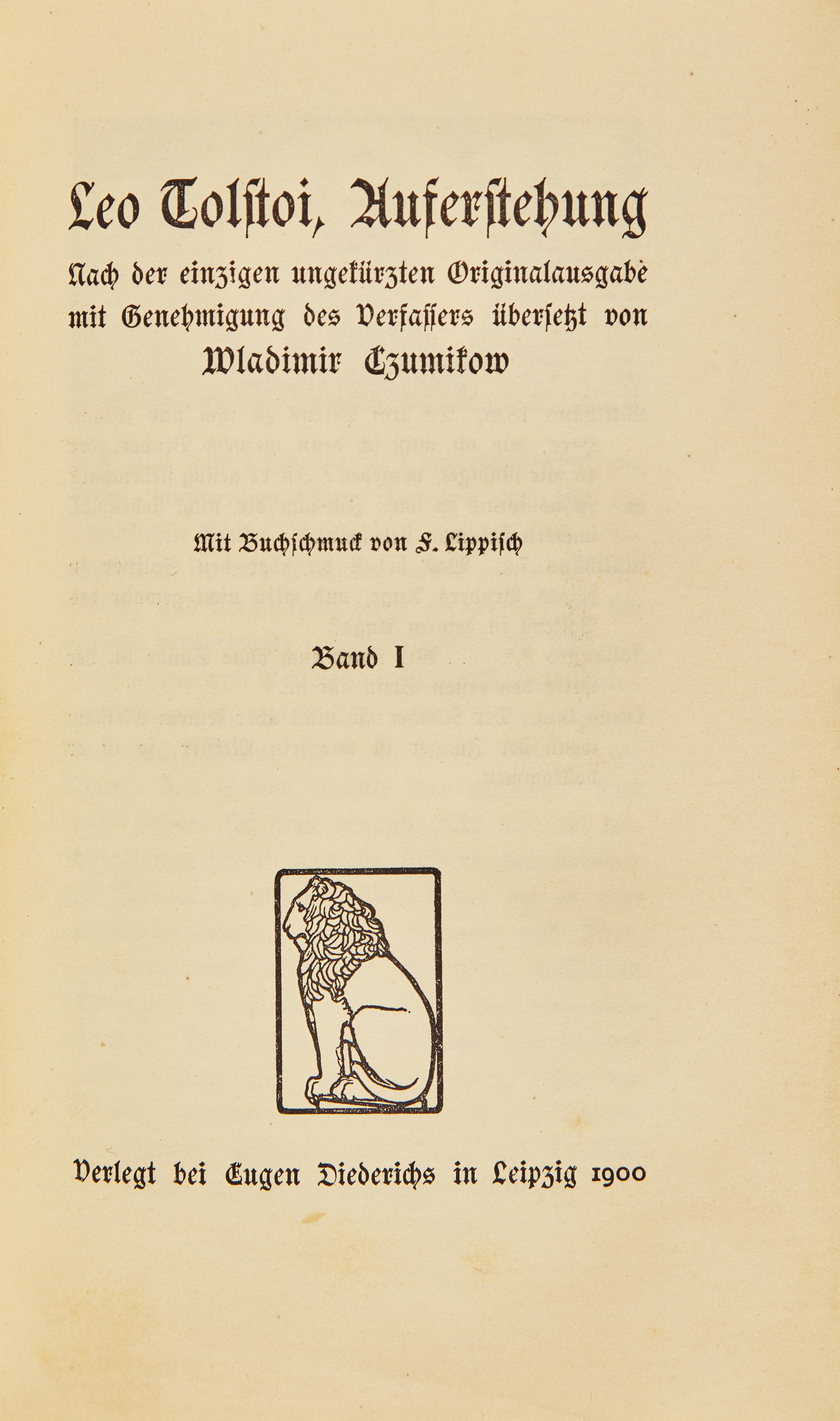 [Fine Bindings] [Moser, Koloman] Tolstoy, Leo. Auferstehung...